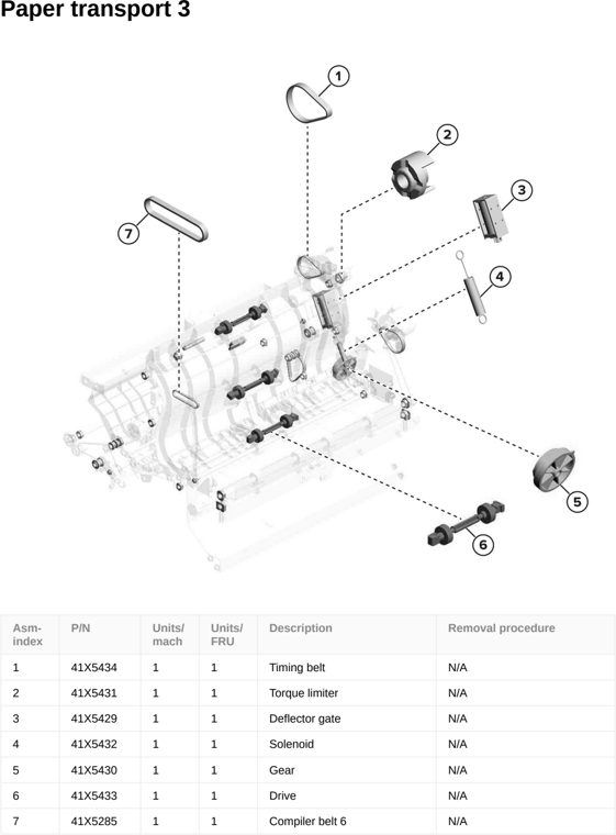 Assembly 134: Paper transport 3 parts diagram - Lexmark CS963 Printer Parts