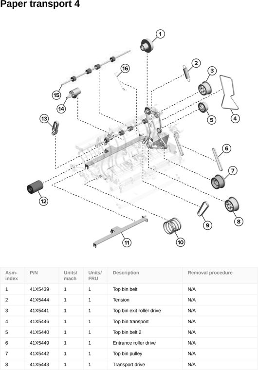 Assembly 135: Paper transport 4 parts diagram - Lexmark CS963 Printer Parts