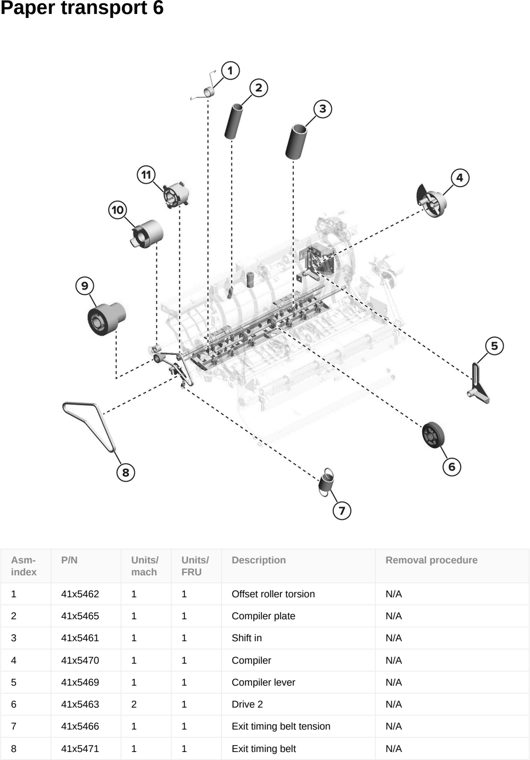 Assembly 137: Paper transport 6 parts diagram - Lexmark CS963 Printer Parts