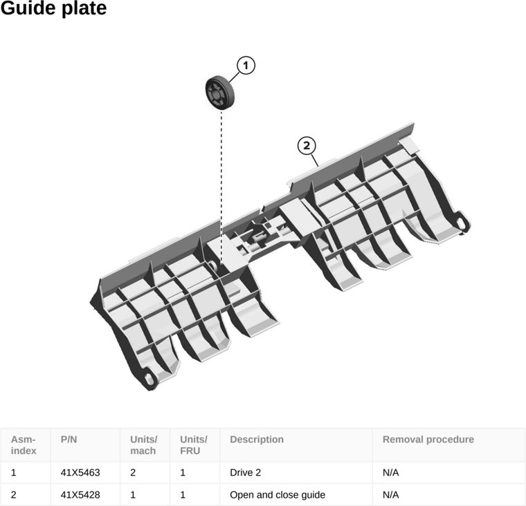 Assembly 138: Guide plate parts diagram - Lexmark CS963 Printer Parts