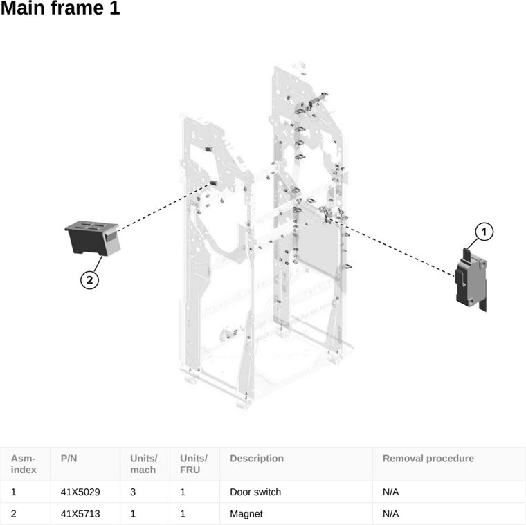 Assembly 140: Main frame 1 parts diagram - Lexmark CS963 Printer Parts