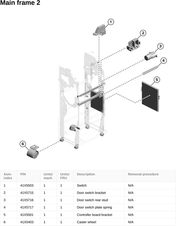 Assembly 141: Main frame 2 parts diagram - Lexmark CS963 Printer Parts