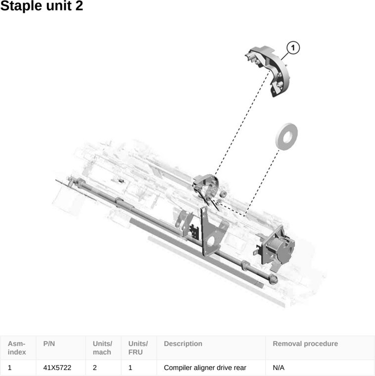 Assembly 146: Staple unit 2 parts diagram - Lexmark CS963 Printer Parts