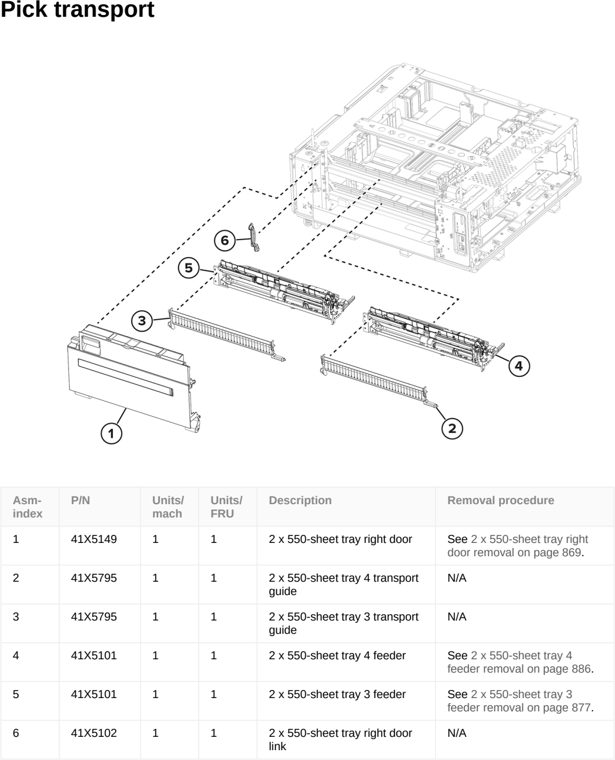 Assembly 30: Pick transport parts diagram - Lexmark CS963 Printer Parts