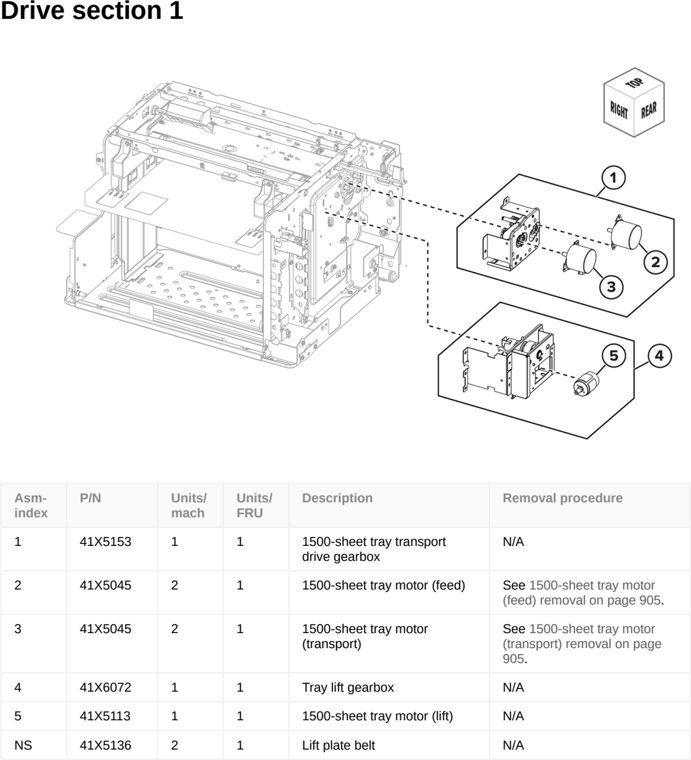 Assembly 33: Drive section 1 parts diagram - Lexmark CS963 Printer Parts