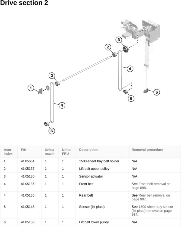Assembly 34: Drive section 2 parts diagram - Lexmark CS963 Printer Parts