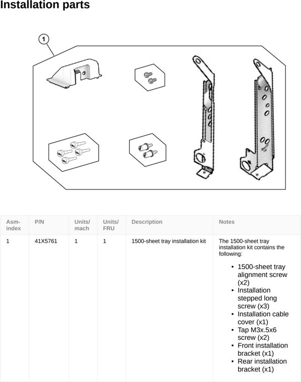 Assembly 39: Installation parts parts diagram - Lexmark CS963 Printer Parts