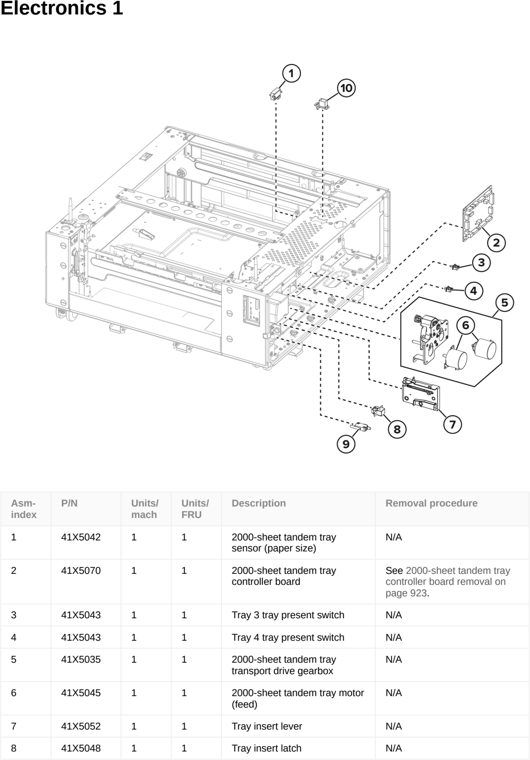 Assembly 43: Electronics 1 parts diagram - Lexmark CS963 Printer Parts