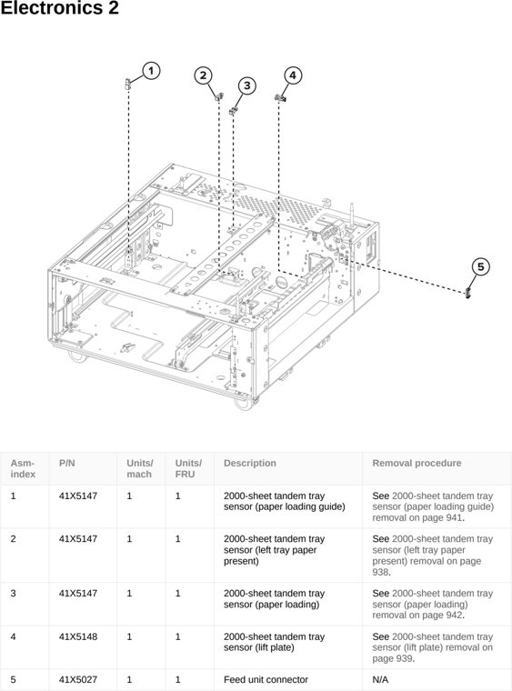 Assembly 44: Electronics 2 parts diagram - Lexmark CS963 Printer Parts