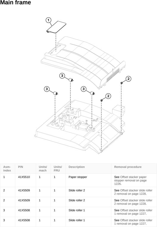 Assembly 52: Main frame parts diagram - Lexmark CS963 Printer Parts