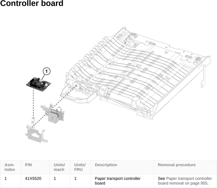 Assembly 54: Controller board parts diagram - Lexmark CS963 Printer Parts