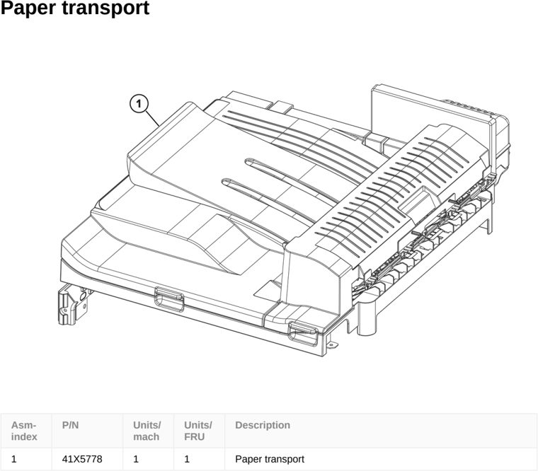 Assembly 56: Paper transport parts diagram - Lexmark CS963 Printer Parts
