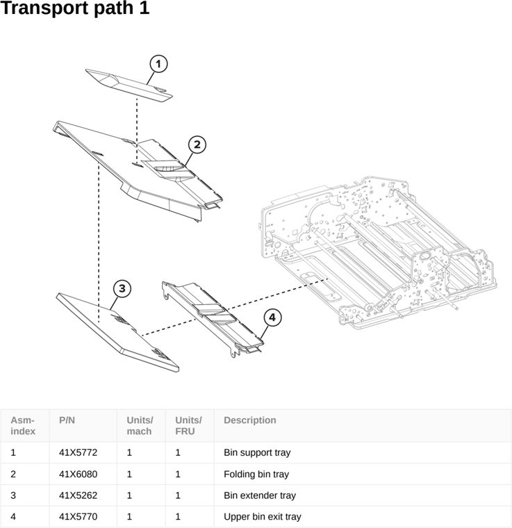 Assembly 71: Transport path 1 parts diagram - Lexmark CS963 Printer Parts