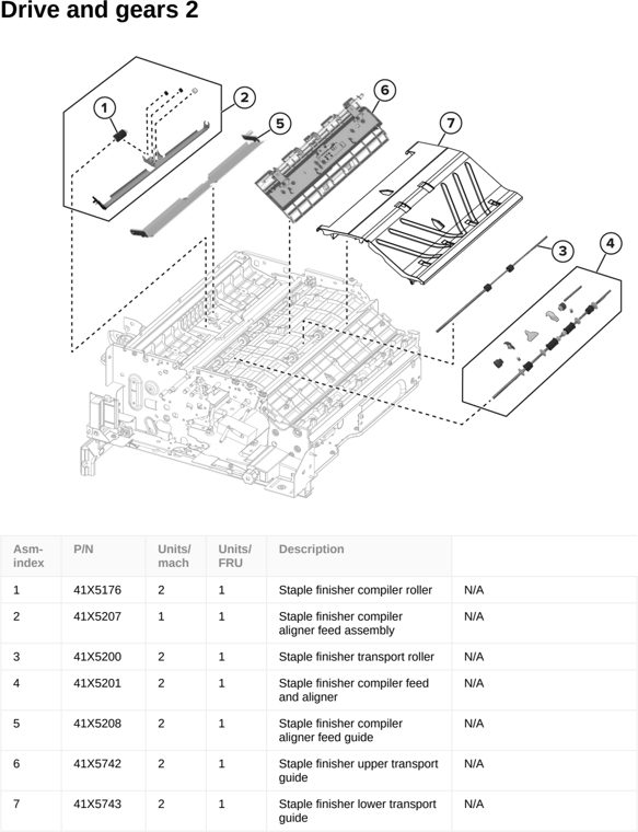 Assembly 77: Drive and gears 2 parts diagram - Lexmark CS963 Printer Parts