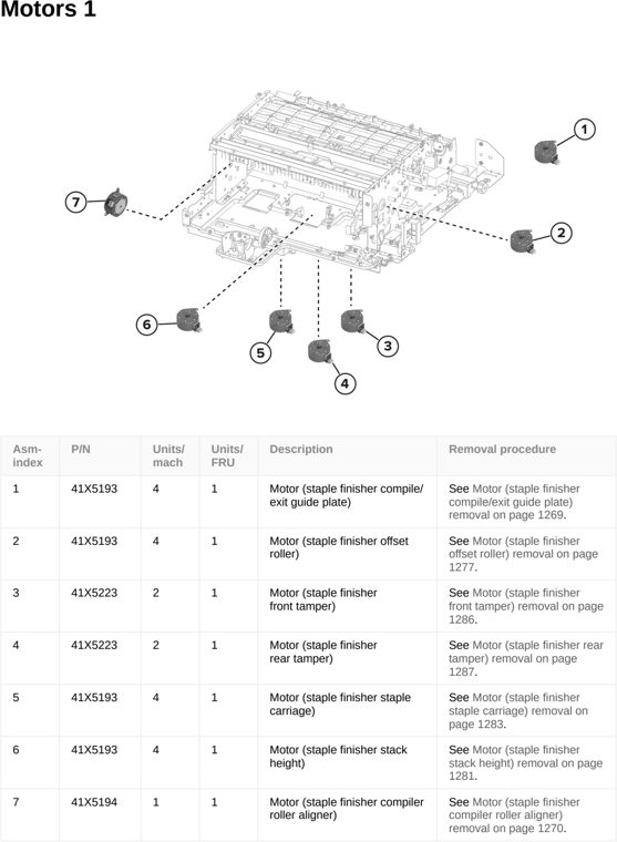 Assembly 79: Motors 1 parts diagram - Lexmark CS963 Printer Parts