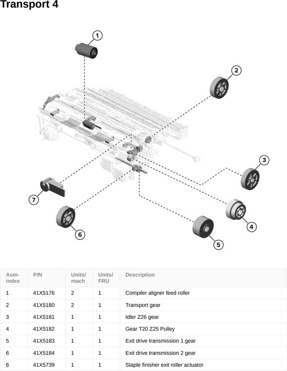 Assembly 92: Transport 4 parts diagram - Lexmark CS963 Printer Parts