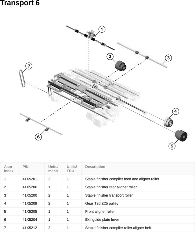 Assembly 94: Transport 6 parts diagram - Lexmark CS963 Printer Parts