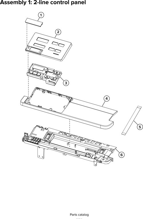 Assembly 1: 2-line control panel parts diagram - Lexmark CS421 CS521 CS622 C2240 C2325 C2425 C2535 Parts