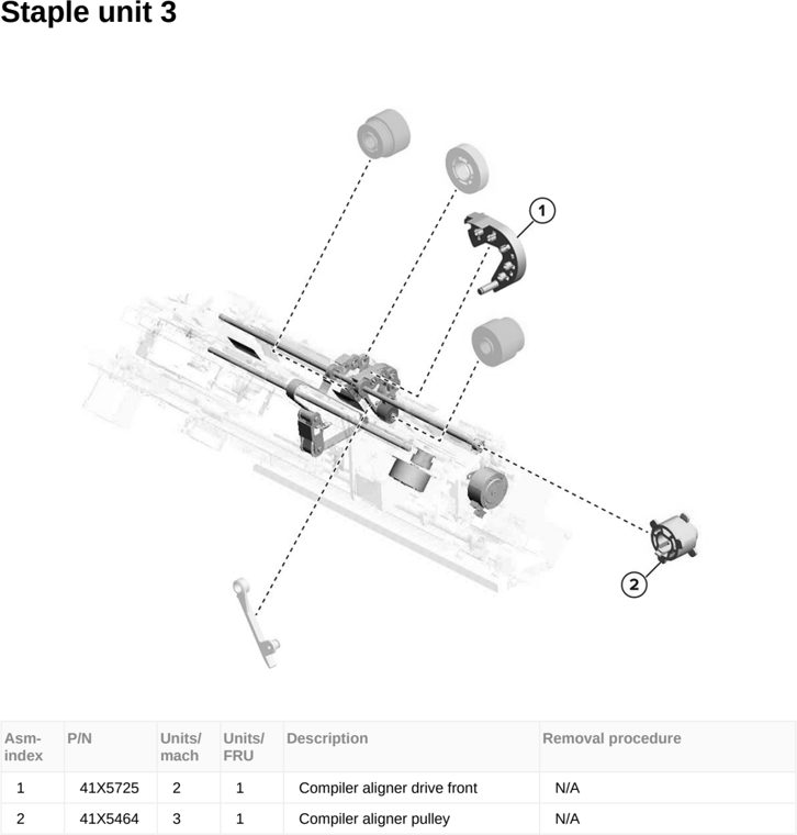 Assembly 165: Staple unit 3 parts diagram - Lexmark CX950 CX951 XC9525 XC9535 Parts