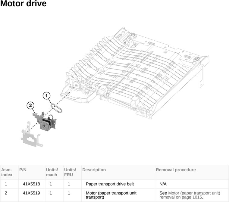 Assembly 62: Motor drive parts diagram - Lexmark CX950 CX951 XC9525 XC9535 Parts