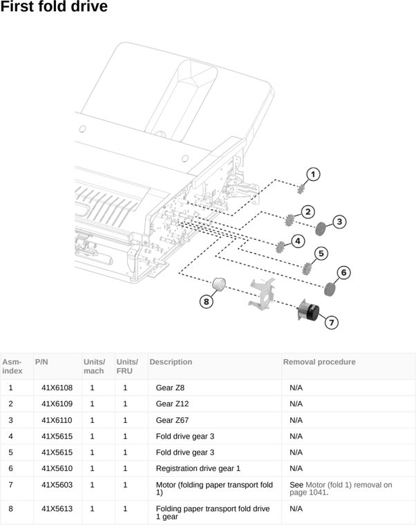 Assembly 67: First fold drive parts diagram - Lexmark CX950 CX951 XC9525 XC9535 Parts
