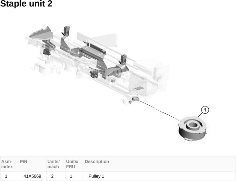 Assembly 93: Staple unit 2 parts diagram - Lexmark CX950 CX951 XC9525 XC9535 Parts