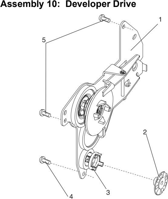 Assembly 10: Developer Drive parts diagram - Lexmark T620 & T622 Parts