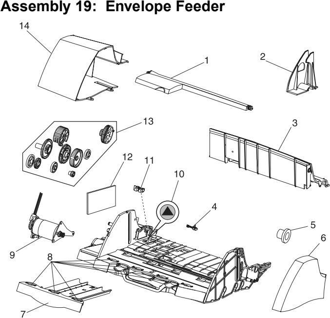 Assembly 19: Envelope Feeder parts diagram - Lexmark T620 & T622 Parts