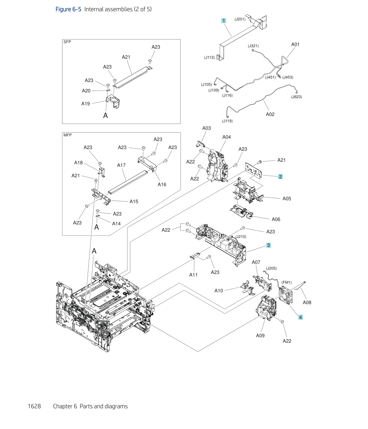 6-5 Internal assemblies (2 of 5)