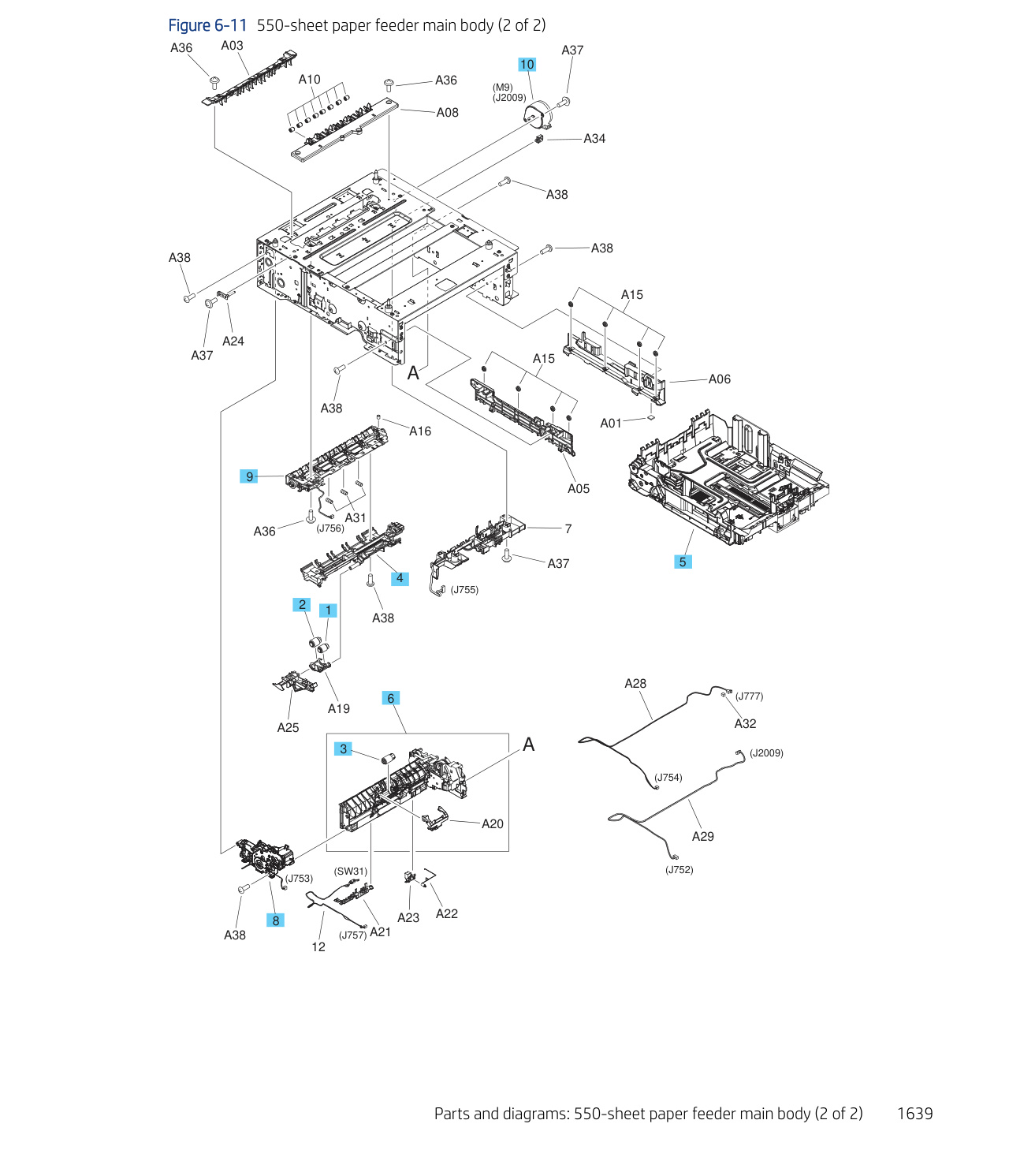 6-11 550-sheet paper feeder main body (2 of 2)