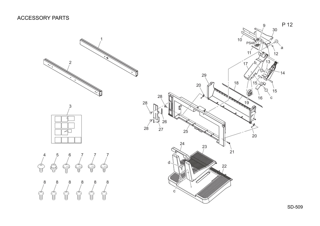 Konica SD-509 Saddle Stitcher Parts