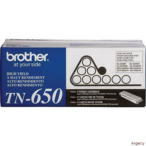 Brother TN650 8K Page Yield (New) - purchase from Argecy