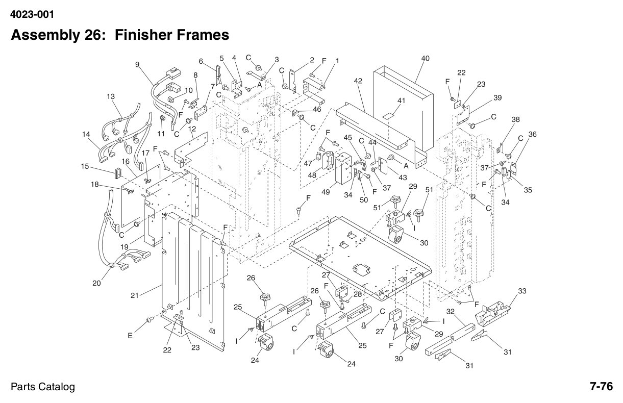 W810 Parts Finisher Frames diagram