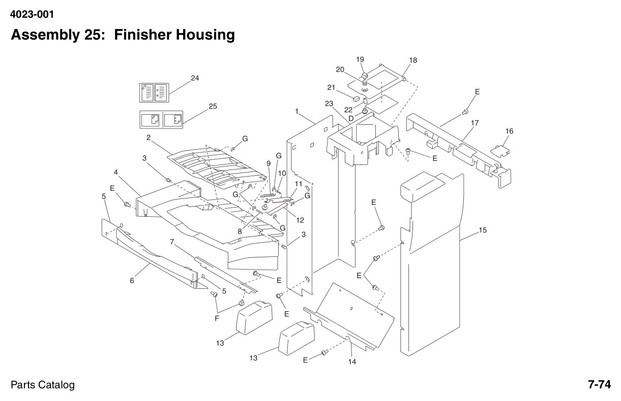 W810 Parts Finisher Housing diagram