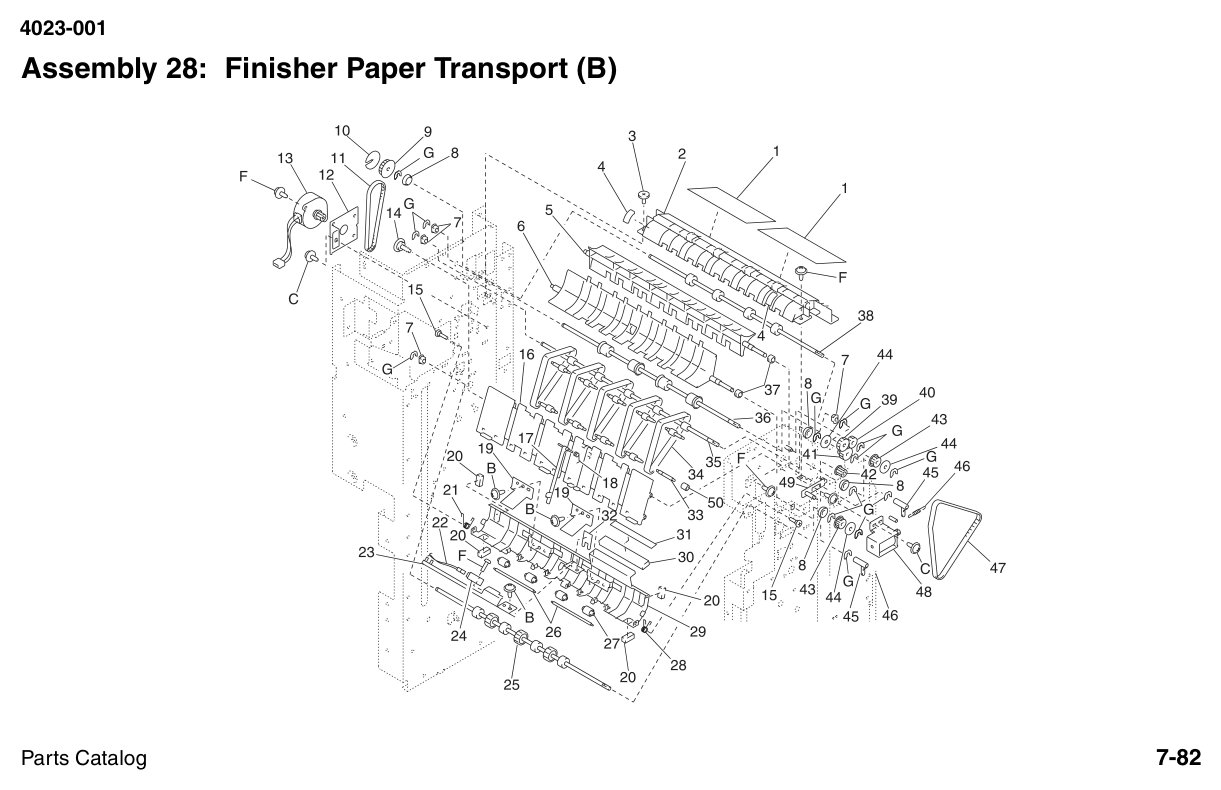 W810 Parts Finisher Paper Transport (2 of 2) diagram