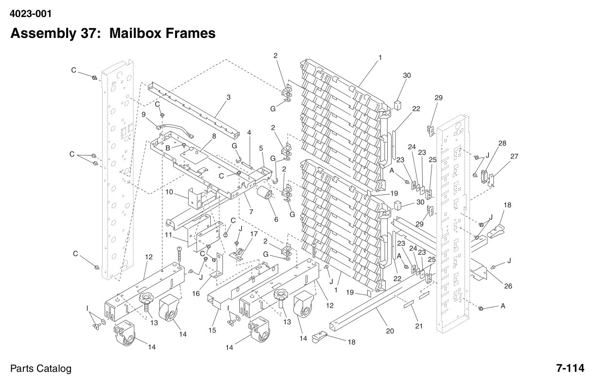 W810 Parts Mailbox Frames diagram