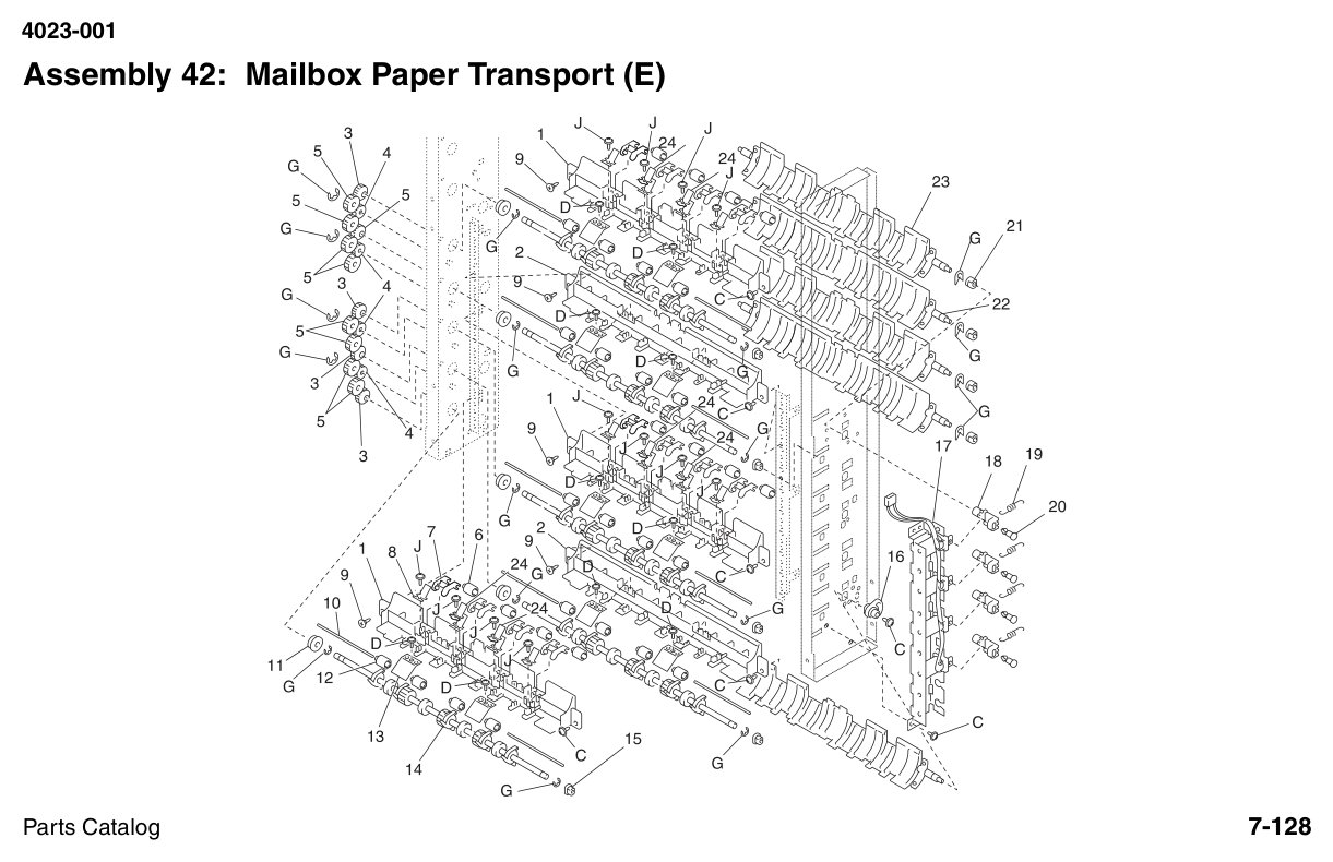 W810 Parts Mailbox Paper Transport (5 of 5) diagram