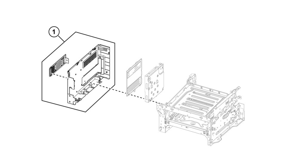 Left covers parts diagram - Xerox C245 / C255a / C303a / C305ae / XC2432 / ZC364 Color MFP
