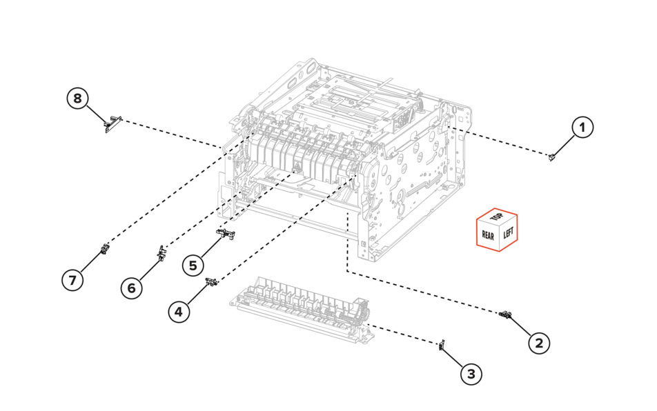 Sensors parts diagram - Xerox C245 / C255a / C303a / C305ae / XC2432 / ZC364 Color MFP