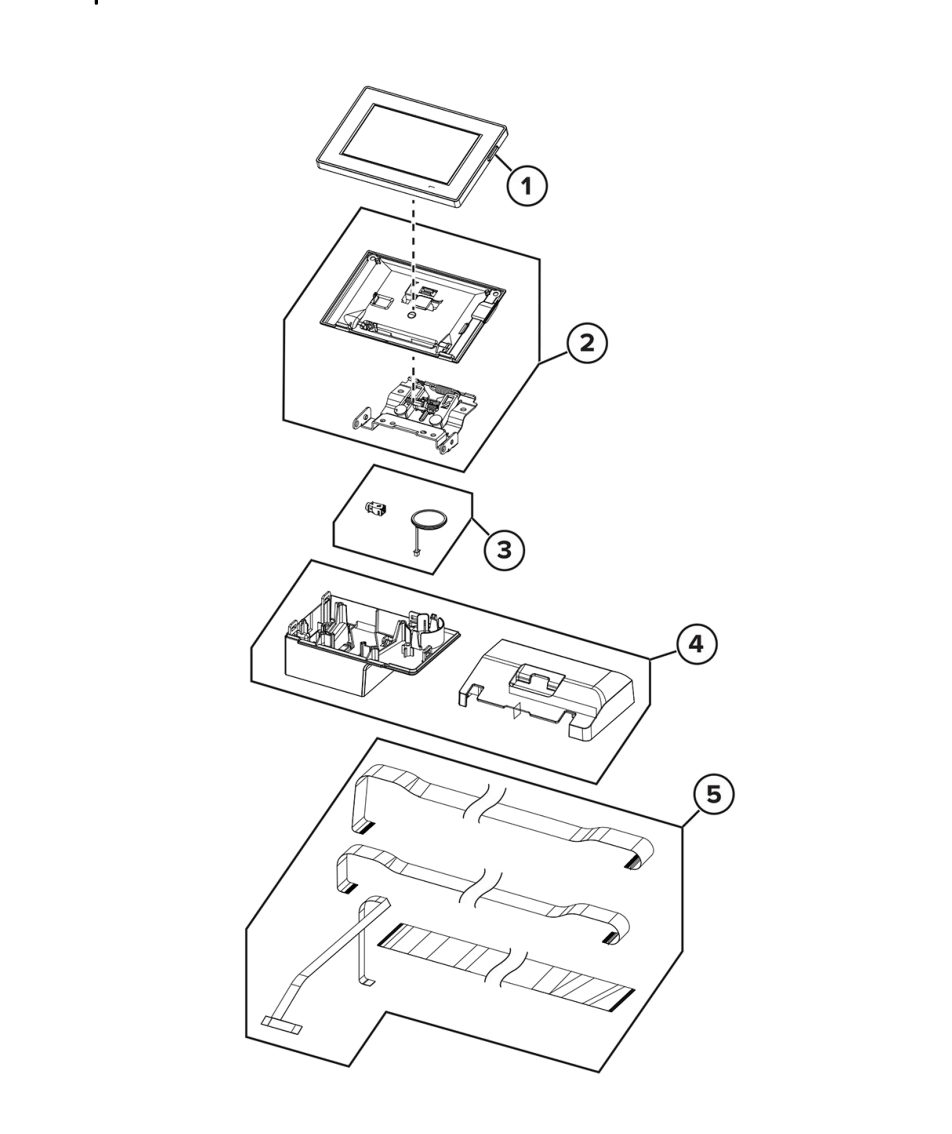 Control panel parts diagram - Xerox C245 / C255a / C303a / C305ae / XC2432 / ZC364 Color MFP