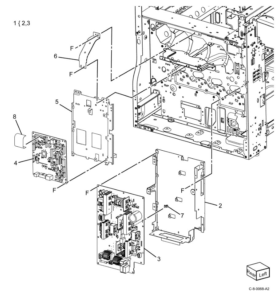PL 1.10 Electrical-Lower Rear parts diagram - Xerox VersaLink C7120 / C7125 / C7130