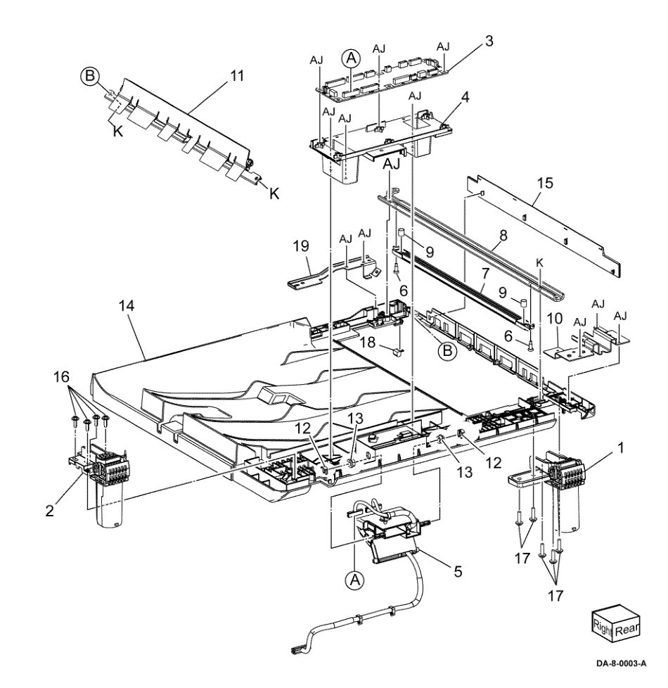 PL 5.15 DADF Base Frame parts diagram - Xerox VersaLink C7120 / C7125 / C7130