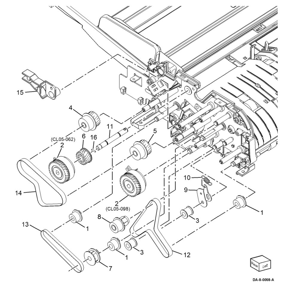 PL 5.36 DADF Feeder Rear Frame parts diagram - Xerox VersaLink C7120 / C7125 / C7130
