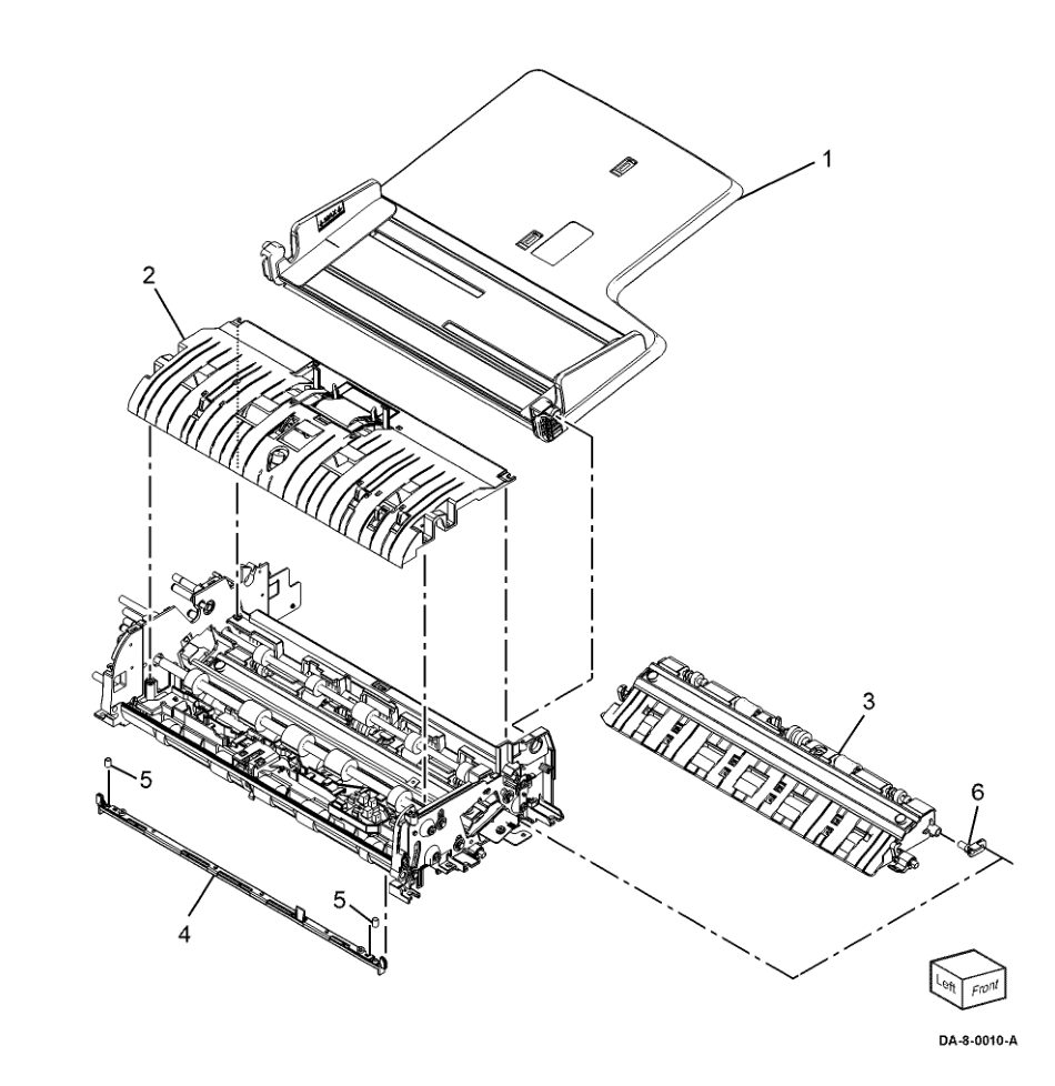 PL 5.45 DADF Tray and Chute parts diagram - Xerox VersaLink C7120 / C7125 / C7130