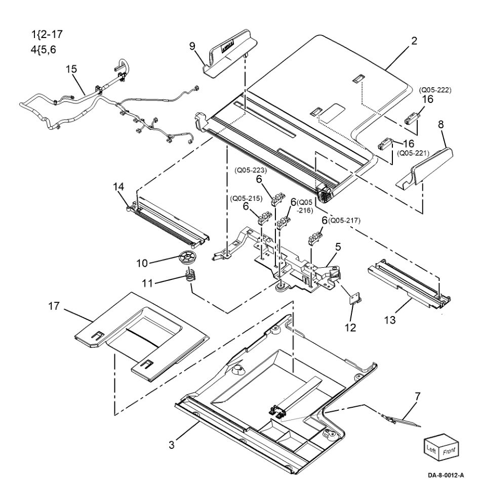 PL 5.55 Document Tray parts diagram - Xerox VersaLink C7120 / C7125 / C7130