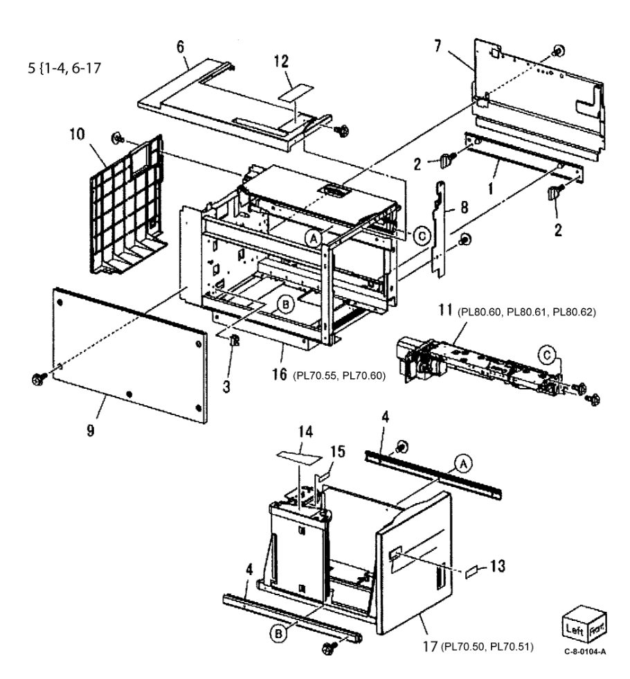 PL 70.45 HCF Assembly parts diagram - Xerox VersaLink C7120 / C7125 / C7130