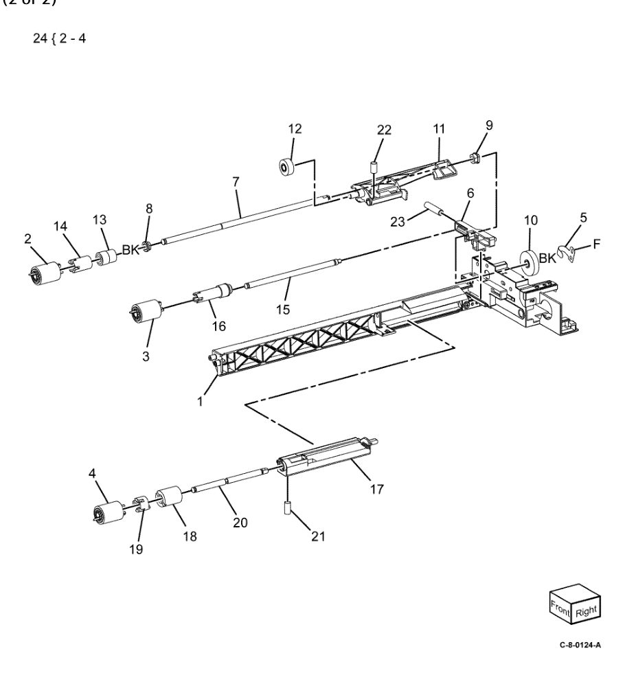 PL 80.25 Tray 2, 3 and 4 Feeder Assembly (2 of 2) parts diagram - Xerox VersaLink C7120 / C7125 / C7130