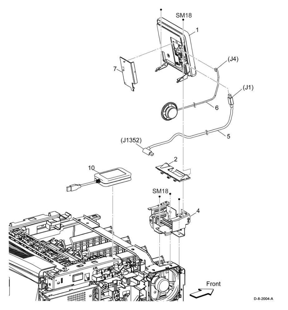 PL 1.2 UI (SFP) parts diagram - Xerox VersaLink C500 / C600 / C505 / C605