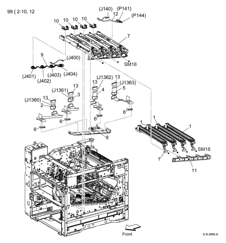 PL 2.1 LPH parts diagram - Xerox VersaLink C500 / C600 / C505 / C605