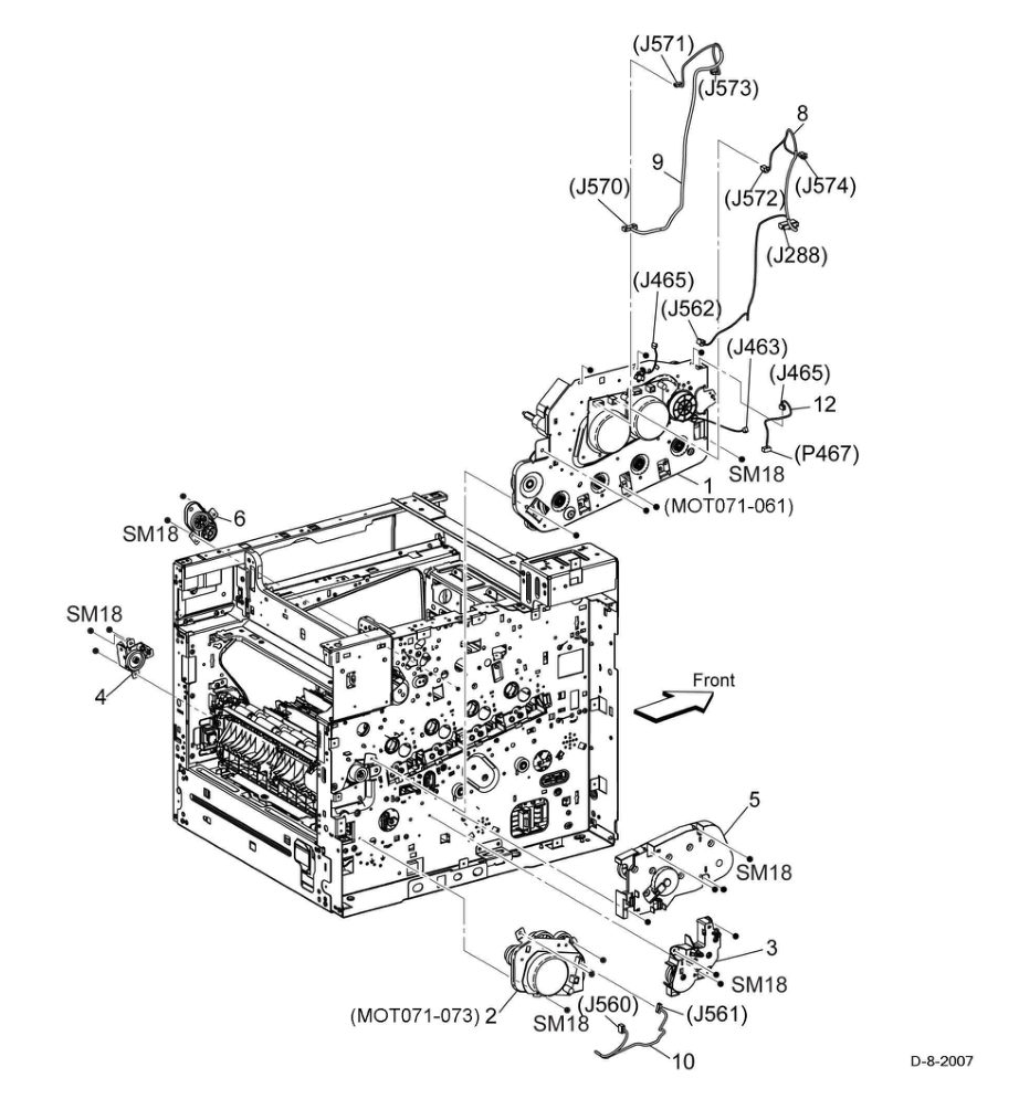 PL 3.2 Drive (Low-Model C500/C505) parts diagram - Xerox VersaLink C500 / C600 / C505 / C605